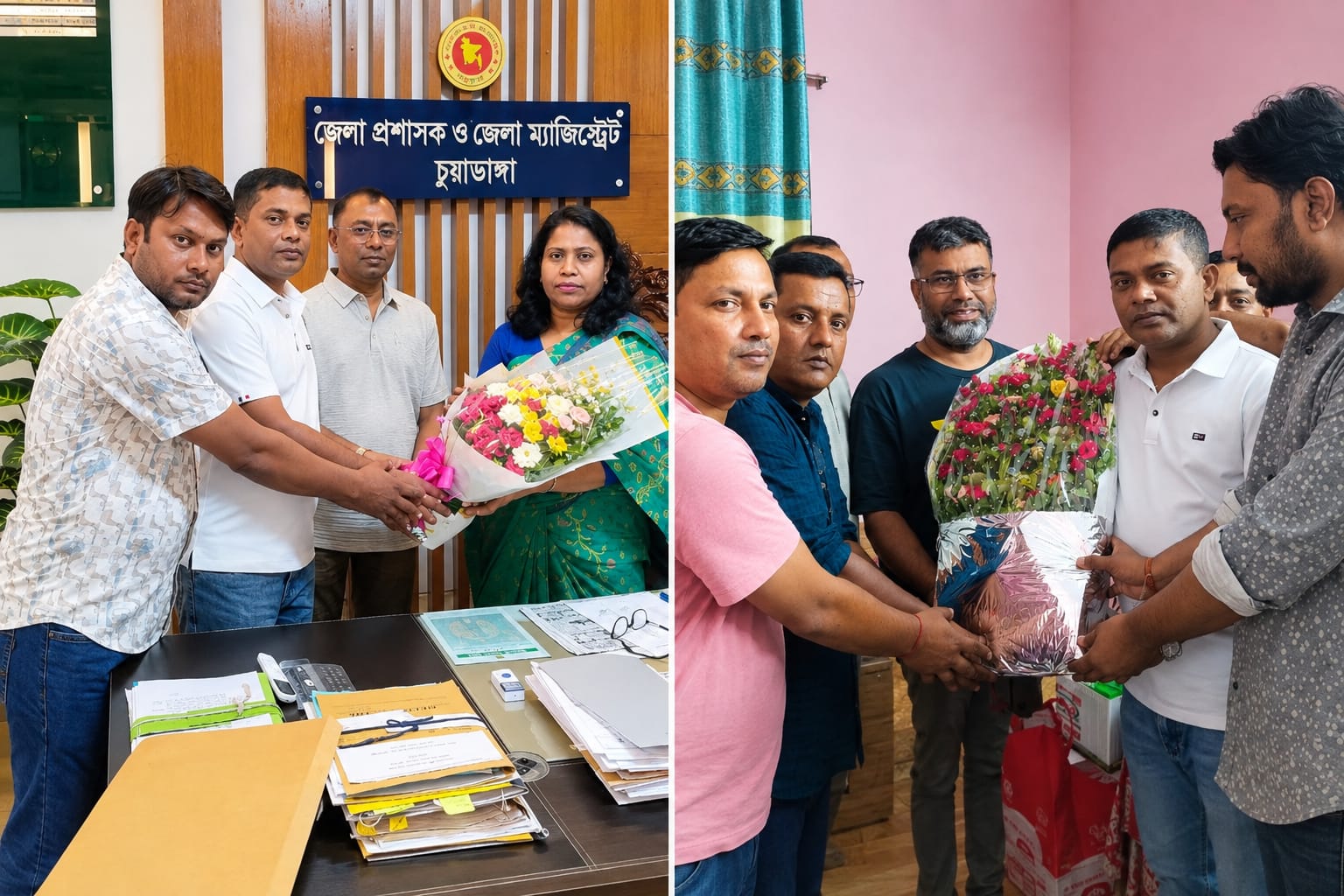 চুৃয়াডাঙ্গা জেলা পরিষ‌দের প্রশাসক ও জেলা প্রশাসকের সঙ্গে হিন্দু বৌদ্ধ খ্রিস্টান কল্যাণ ফ্রন্টের সৌজন্য সাক্ষাৎ